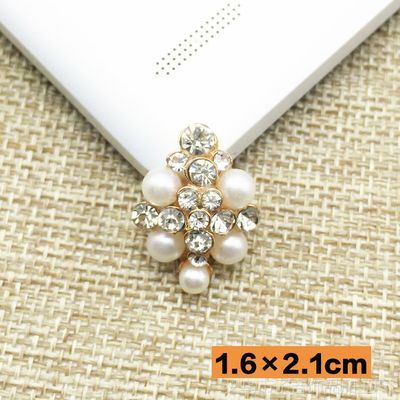 水鉆珍珠弧形 頭飾diy合金花盤鉆扣飾品配件 發飾diy手工材料批發