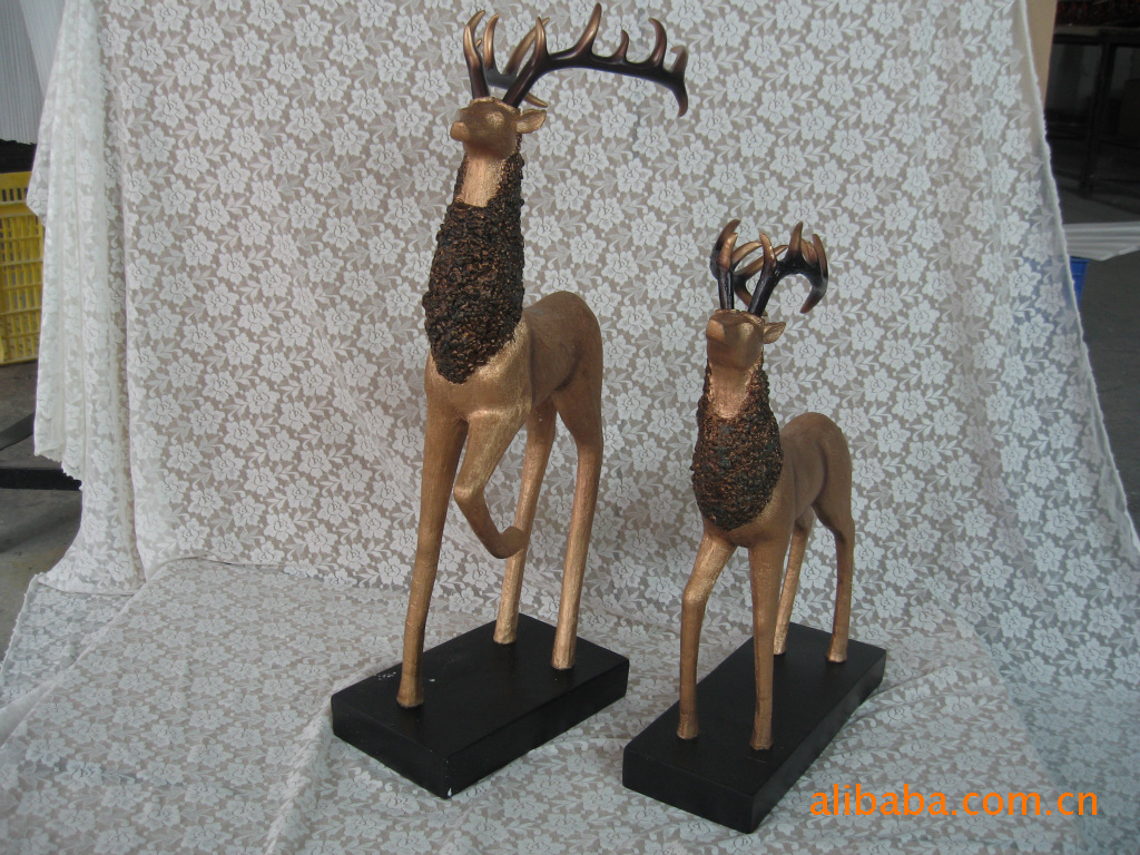 批發供應現代家居飾品 樹脂工藝品 母子鹿擺飾