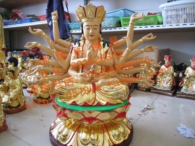 【批發零售木雕樹脂玻璃鋼擺件佛像神像塑像千手觀音48公分16寸】價格,廠家,圖片,塑料、樹脂工藝品,義烏市妙唐工藝品商行