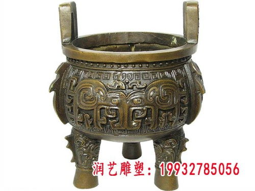 雙獅耳銅香爐 遼源黃銅香爐雕塑價格