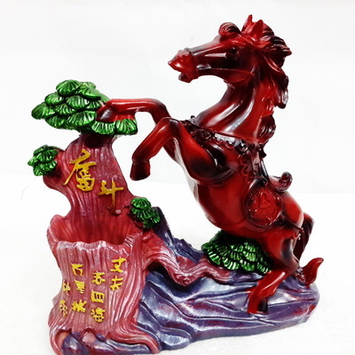 批發采購塑料、樹脂工藝品-樹脂馬筆筒奮斗拼搏家居擺件批發采購-塑料、樹脂工藝品盡.