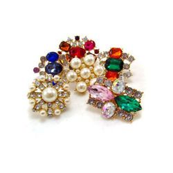 歐美時尚飾品批發 韓國夸張翡翠綠寶石珍珠高檔復古胸針領針女014_珠寶/配飾/飾品/流行首飾/時尚飾品