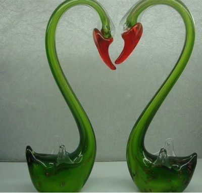 【時尚家居擺件玻璃天鵝廠家批發玻璃工藝品情侶天鵝古法手工天鵝】價格,廠家,圖片,玻璃工藝品,侯康康(個體經營)-