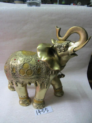 【樹脂工藝品批發(fā)(套二混裝金色大象擺飾)精典家居寶貝GZ1455】價格,廠家,圖片,塑料、樹脂工藝品,德化縣印藝印刷有限責(zé)任公司-