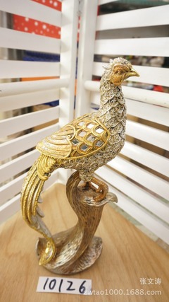 【樹脂工藝品批發(fā)*金色鑲珠火雞擺件10126*園藝裝飾批發(fā)*家居飾品】價(jià)格,廠家,圖片,塑料、樹脂工藝品,張文濤-