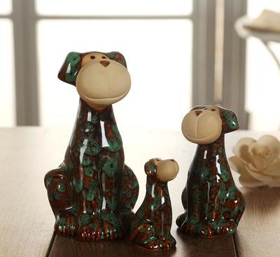 經(jīng)典斑點(diǎn)狗套三組合家居擺件 陶瓷工藝品批發(fā) czm 2000