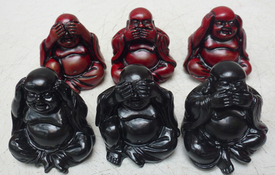【圖】仿紅木三不佛擺件 彌勒佛 樹脂佛像批發 裝飾工藝品廠家直銷搭配/價格-freemoo-尋購網
