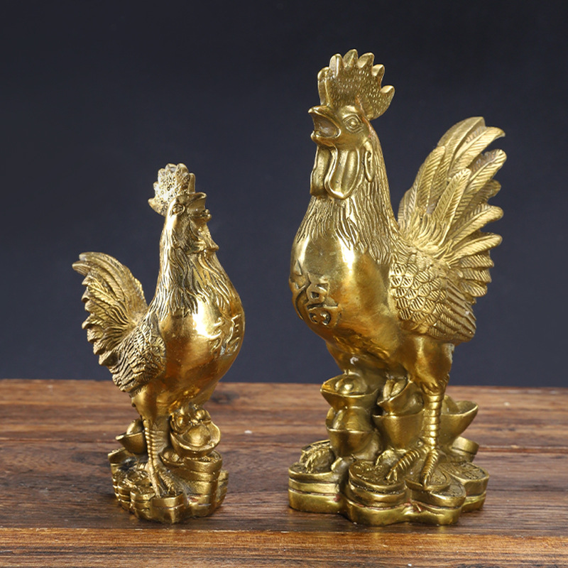 銅福雞生肖雞銅公雞元寶金錢雞銅器工藝品禮品廠家批發