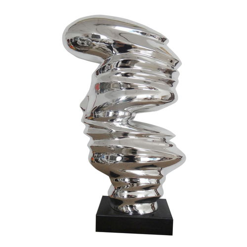 深圳樹(shù)脂雕塑廠供應(yīng)樹(shù)脂電鍍金抽象流線工藝品擺件量大從優(yōu)