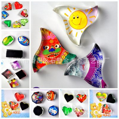 批發(fā)采購玻璃工藝品-廣州工廠大量生產(chǎn) 磁性玻璃冰箱貼 SGSS檢測通過 廠家直銷.