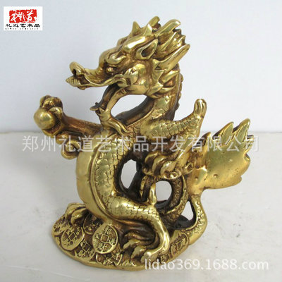 批發(fā)特色金屬工藝品擺件銅龍 十二生肖銅龍 鎮(zhèn)宅旺財(cái)十二生肖龍
