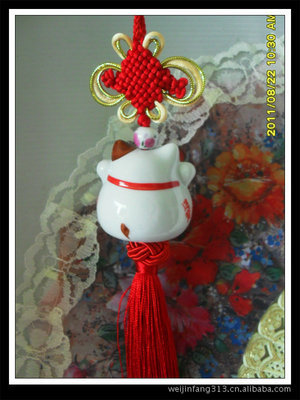 【招財貓掛件批發 精品招財貓掛件 正版車掛招財貓批發】價格,廠家,圖片,陶瓷工藝品,韋金芳-