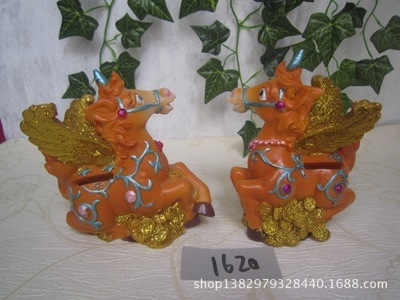 批發(fā)采購塑料、樹脂工藝品-德化批發(fā)樹脂工藝品 仿真動物 套2馬 錢灌擺件【.