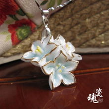 高檔品牌飾品批發 手工捏成時尚描金首飾 四色 工藝禮品 陶瓷項鏈