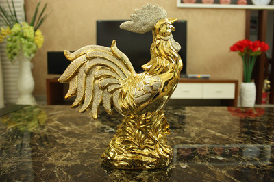 【陶瓷工藝品潮州廠家公雞擺件 電鍍動物家居裝飾品 商務禮品批發】價格,廠家,圖片,陶瓷工藝品,潮州市楓溪區青鋒陶瓷顏料廠-