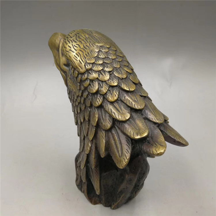 復古做舊銅器古玩工藝品廠家批發收藏(黃銅鷹頭)擺件